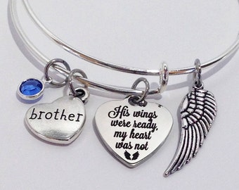 Brother Memorial Jewelry, In Memory of Brother, Loss of Brother Gifts, Brother Loss Death, Memorial Jewelry, Memorial Gift Memorial Bracelet
