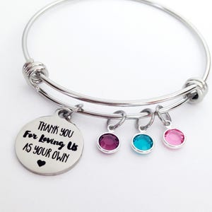 Stepmom Gifts, Stepmother Bracelet, Mothers Day Gift for Step Mom, Bonus Mom Jewelry, Christmas Gift For Step Mom, Adjustable Charm Bracelet