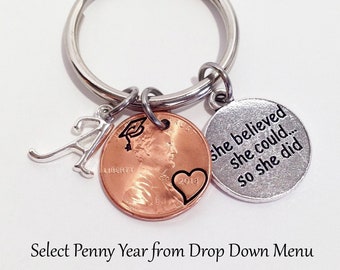 2024 Penny Graduation Keychain, Graduation Gift 2024 Senior Gifts, Keychain for Graduation, Graduation Bracelet, Graduation Gift for Her
