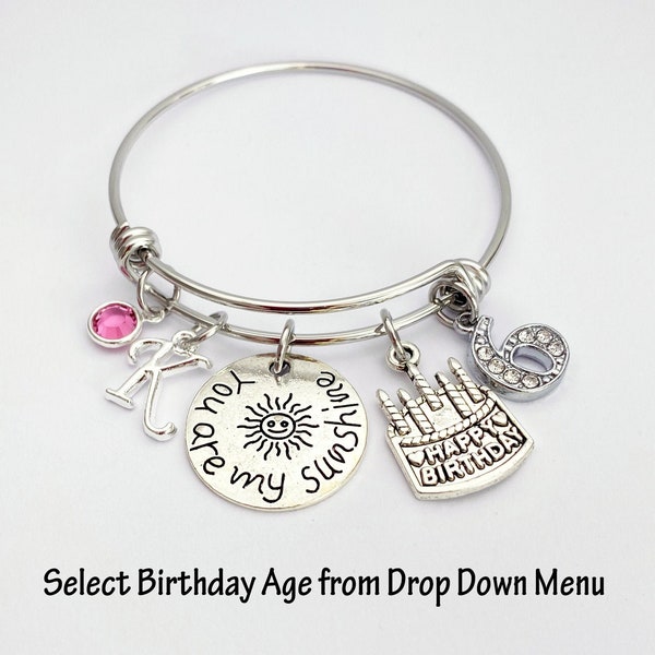 6th Birthday Bracelet, 6th Birthday Gifts for Girls, 6 Year Old Gift Personalized Birthday Girl Gifts, Sixth Birthday, 6th Birthday Party