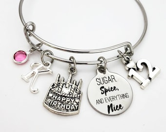 12th Birthday Gift for Girl, 12th Birthday Gift Ideas, Girls 12th Birthday Charm Bracelet, 12 Year Old Girl Birthday Bracelet Personalized