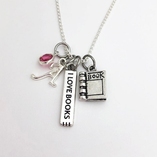 Book Gifts for Book Lovers, Book Gifts for Women, Bookworm Gifts Personalized Necklace, Book Lover Gifts Birthday Gift for Her, Book Party