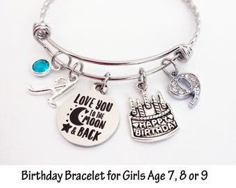 9th Birthday Bracelet, 9th Birthday Gifts for Girls, Girls Birthday Party Gift Ideas, Girls Jewelry, 9 Year Old Girl Gifts, Birthday Girl