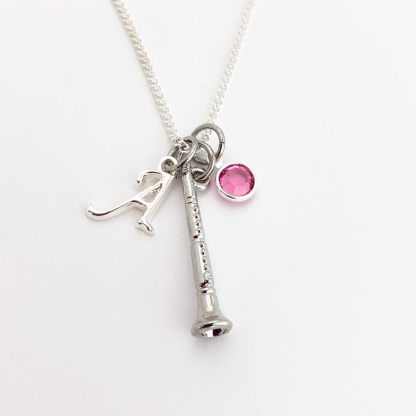 Clarinet Gifts, Silver Clarinet Charm Necklace Personalized Gifts for Girls Band Gifts Jewelry for Band Students Clarinet Player Gifts Girls