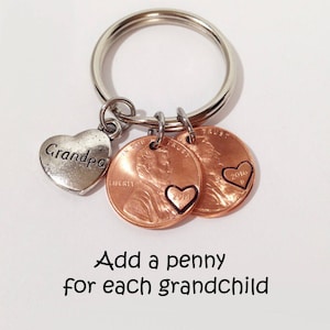 Grandpa Gifts Personalized, Grandpa Gift from Granddaughter, Grandparent Gifts, Birthday Gifts for Grandpa, Grandpa Keychain Penny Keyring