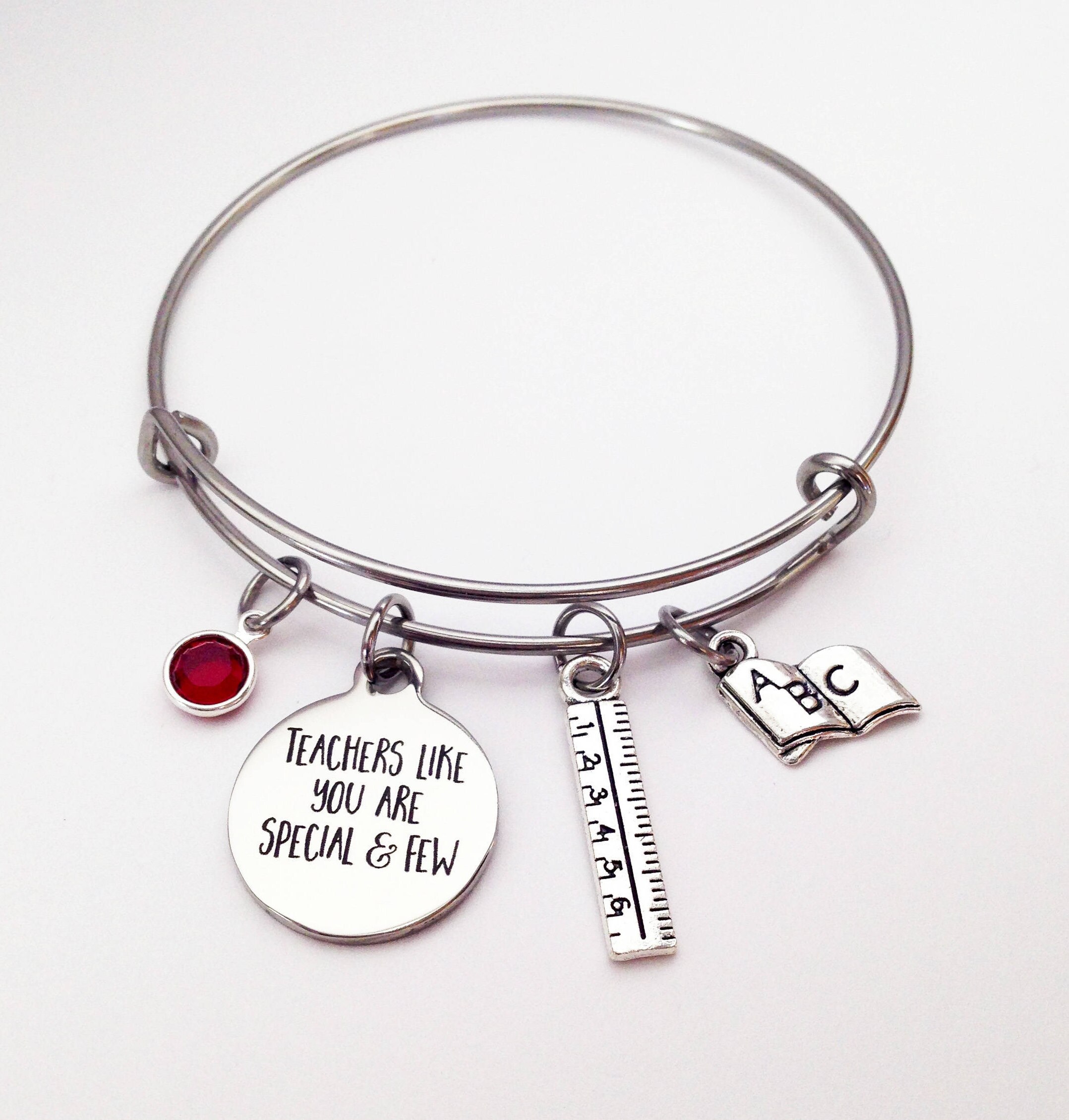 Ruler Book Charm Adjustable Bracelet Stainless Steel Teachers Like You Are Special And Few Ruler Book Charm Adjustable Bracelet Stainless Steel Teachers Like You Are Special And Few