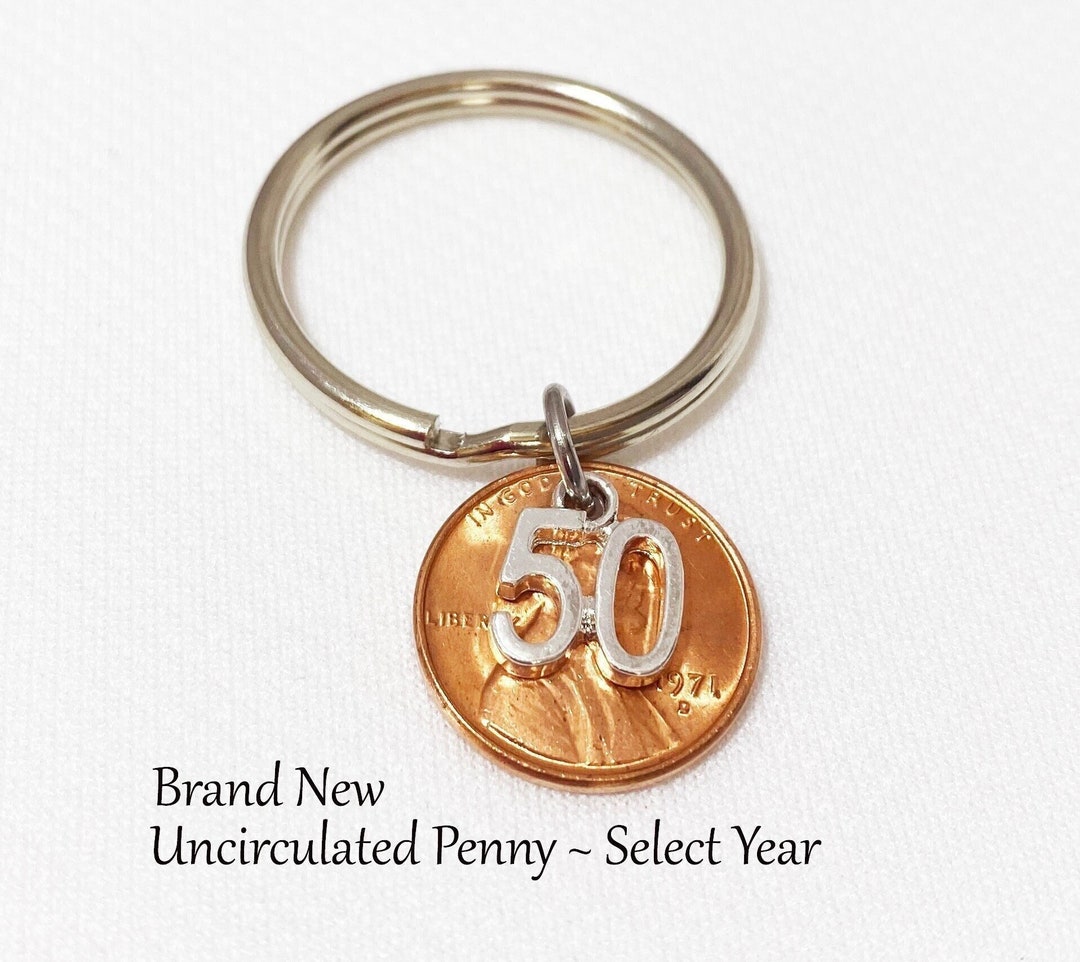 1973 Penny Keychain 50th Birthday Gift for Women 50th Etsy