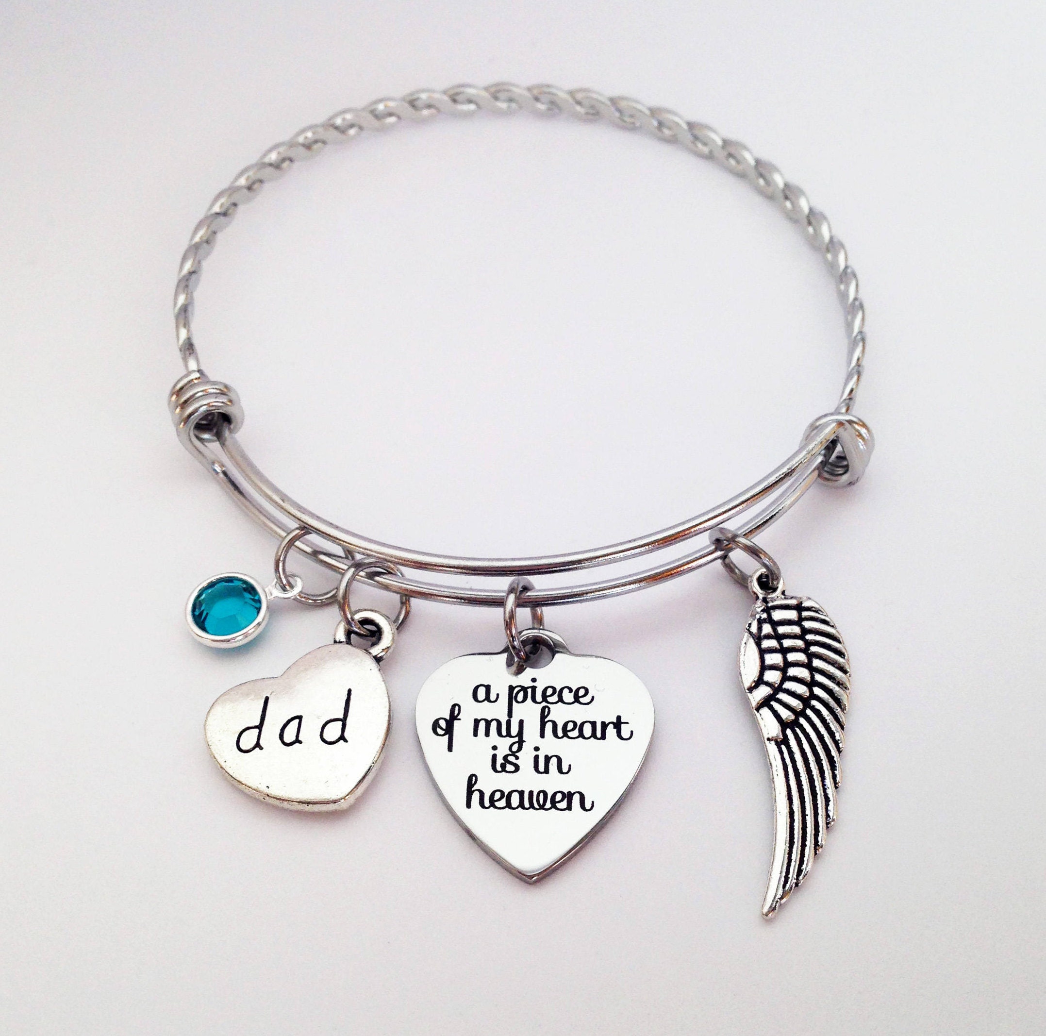 Personalized Memorial Bracelet - Now He Flies with Butterflies