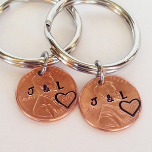 2024 Penny Keychains, Boyfriend Girlfriend Gifts, Anniversary Keychains, Valentines Gifts for Couples, Boyfriend Gift Personalized Key Rings
