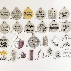 Add A Charm, Graduation Charms for Her, Add on Charms, She Believed She Could So She Did, Personalized Charm Bracelet, Necklace or Keychain