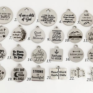 Add A Charm, Christian Charms, Motivational Inspirational Pendants, Christian Gifts for Women Personalized, SincereImpressions Add on Charms