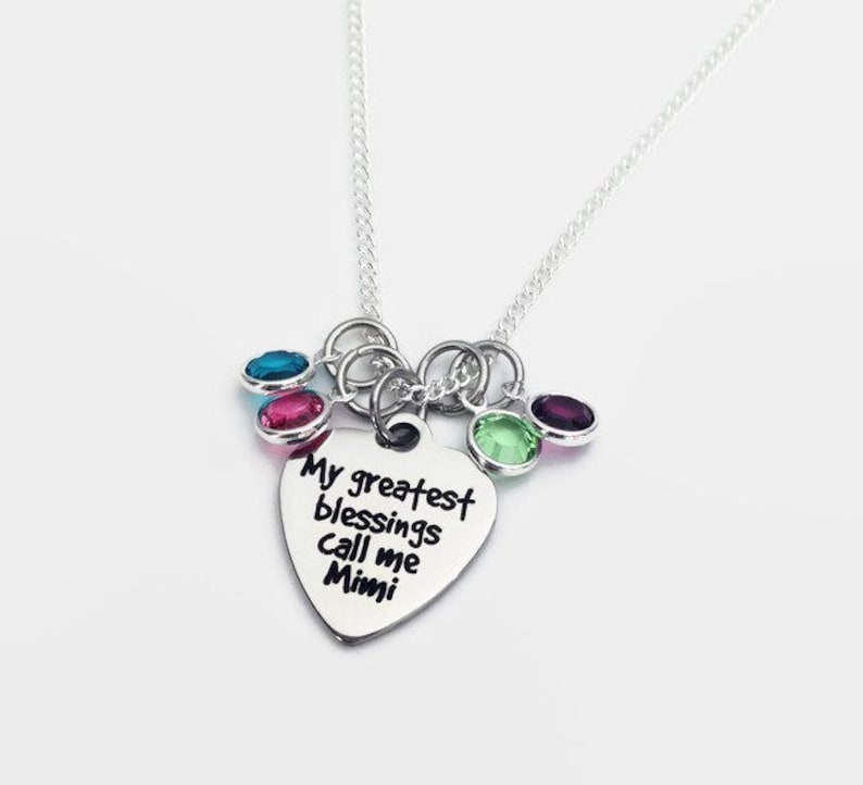 Grandma necklace birthstone Custom Personalized jewelry Mimi Mawmaw Nana Gift
