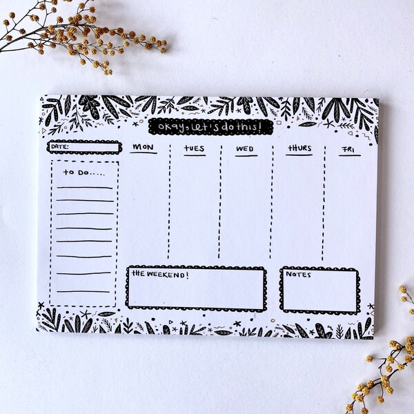 A4 Weekly Planner Notepad