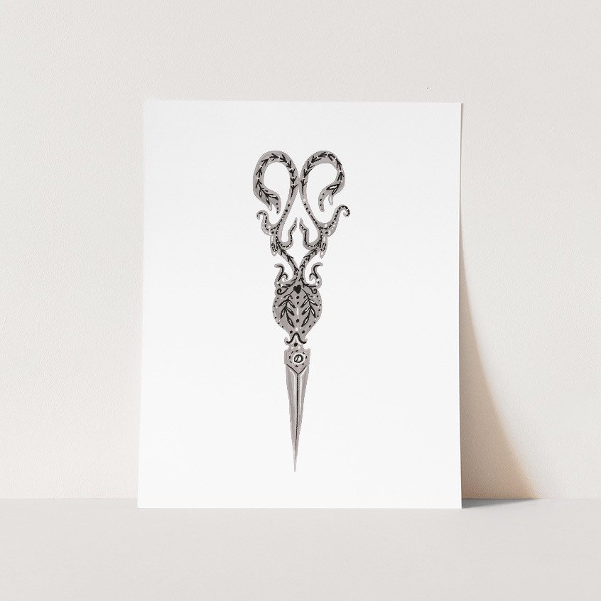 Grey Vintage Scissors Print - A4 - Etsy UK