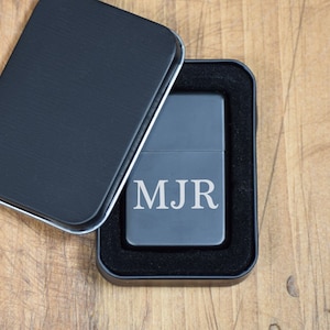 Groomsmen Lighters, Engraved Metal Lighter, Custom Cigar Lighter, Lighter Case Gift Set, Gifts for Groomsman, Cigar Humidor Gifts, Etched