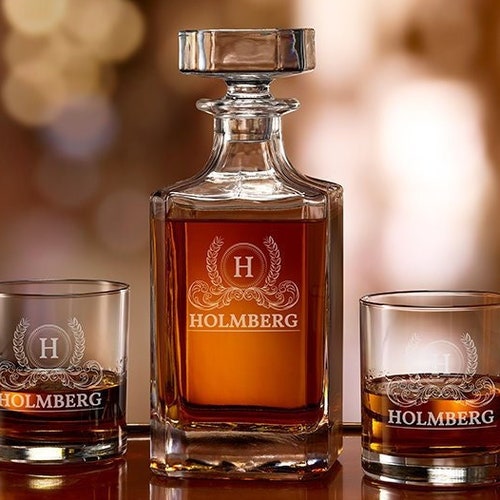 Engraved Decanter Set Personalized Decanter Set Custom Etsy