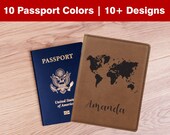 Custom Passport Cover, Personalized Passport Holder, Monogram Passport Wallet, Travel Case, Leather Travel Gifts, Vacation Gifts, Traveler