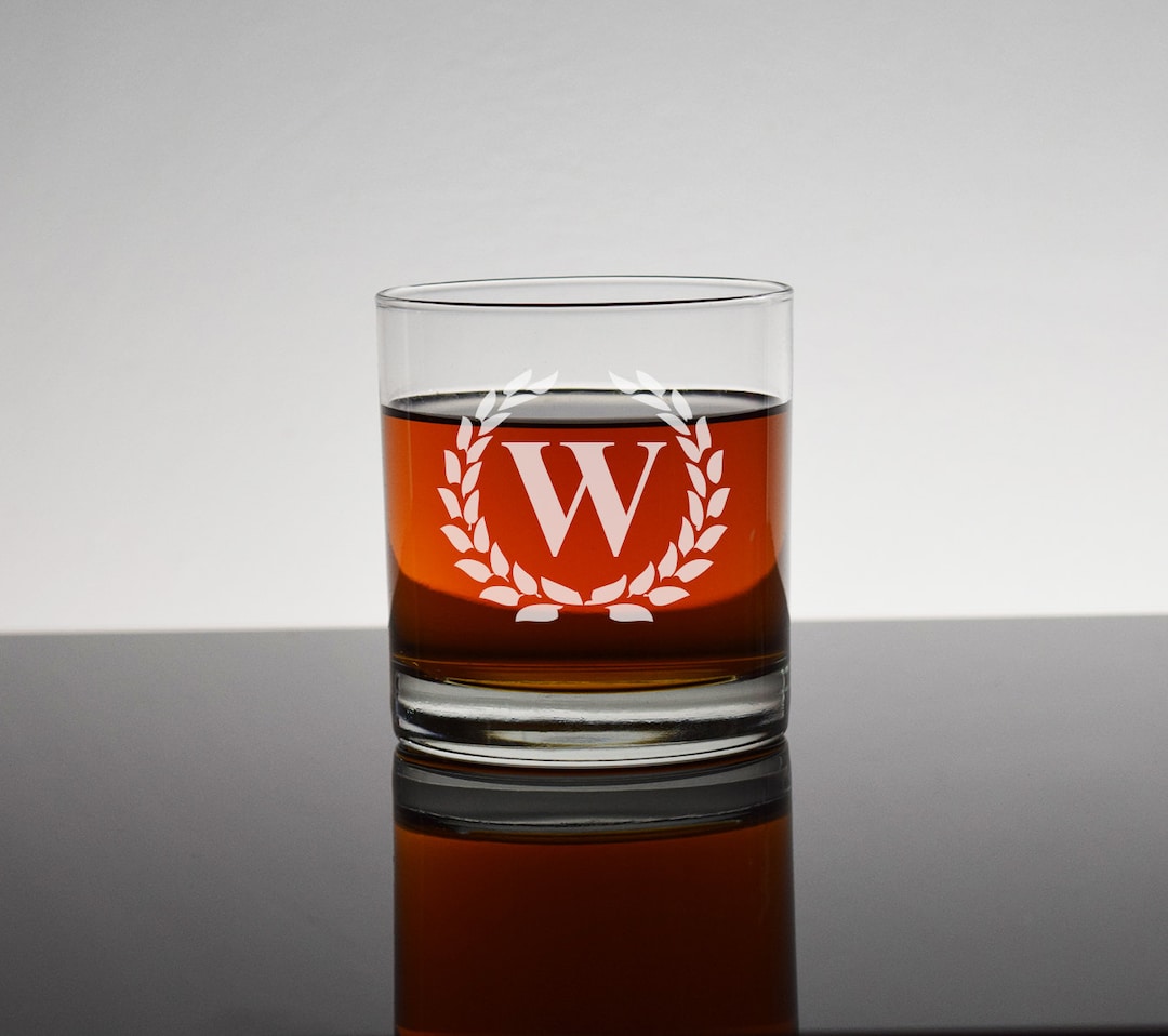 Engraved Rocks Glass, Gifts for Groomsmen, Bourbon Glass, Monogram Whiskey Glasses, Personalized ...