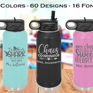 Teacher Gifts, Custom Water Bottles, Gifts from Students, Classroom Gifts, Best Teacher Ever, Gifts for Principal, Personalized Teacher Gift