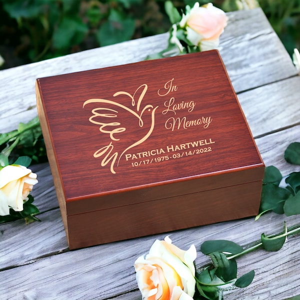 Memorial Gift Box | In Loving Memory | Memorial Wood Box | Custom Funeral Box | Engraved Funeral Gift | Funeral Home Gifts |