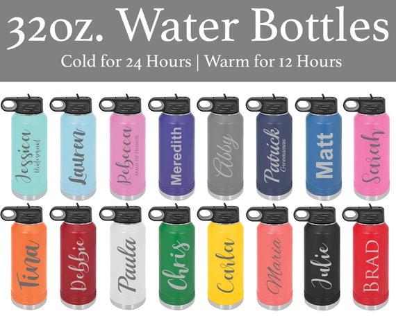 Custom Water Bottle, Personalized 32oz Water Bottle With Straw