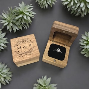 3 Ring Box | Triple Slot Wedding Ring Box | Engagement Ring Box | Box ...