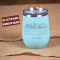 Custom City Skyline Wine Tumbler – Bridesmaid & Bridal Party Cup, Personalized Stainless Steel Bachelorette Gift