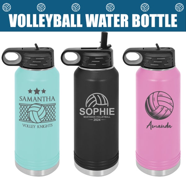 Custom Volleyball Water Bottles | Personalized Sports Drinkware | Volley Ball Tumblers | Indoor Beach Ball Game Gifts