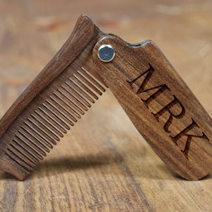 Wooden Comb | Engraved Wood Comb | Groomsmen Wood Comb | Groomsman Gift | Fathers Day Gift | Etched Folding Comb | Personalized Wooden Gifts