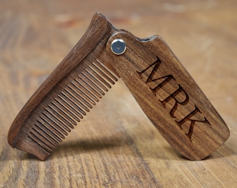 Wooden Comb | Engraved Wood Comb | Groomsmen Wood Comb | Groomsman Gift | Fathers Day Gift | Etched Folding Comb | Personalized Wooden Gifts