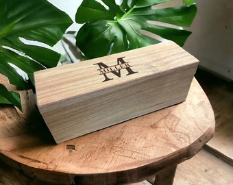 Personalized Watch Box | Modern Watch Box | Acacia Wood Watch Box | Watch Storage | Gifts for Dad | Fathers Day Gift | 5 Slot Watch Box