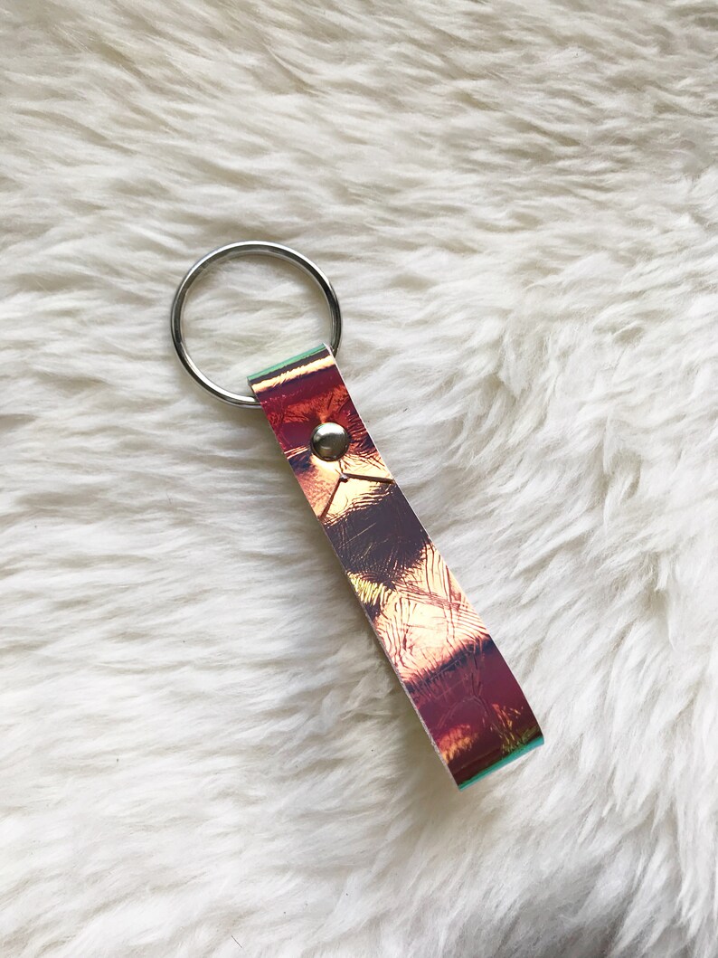 Sunset Holographic Keychain Etsy
