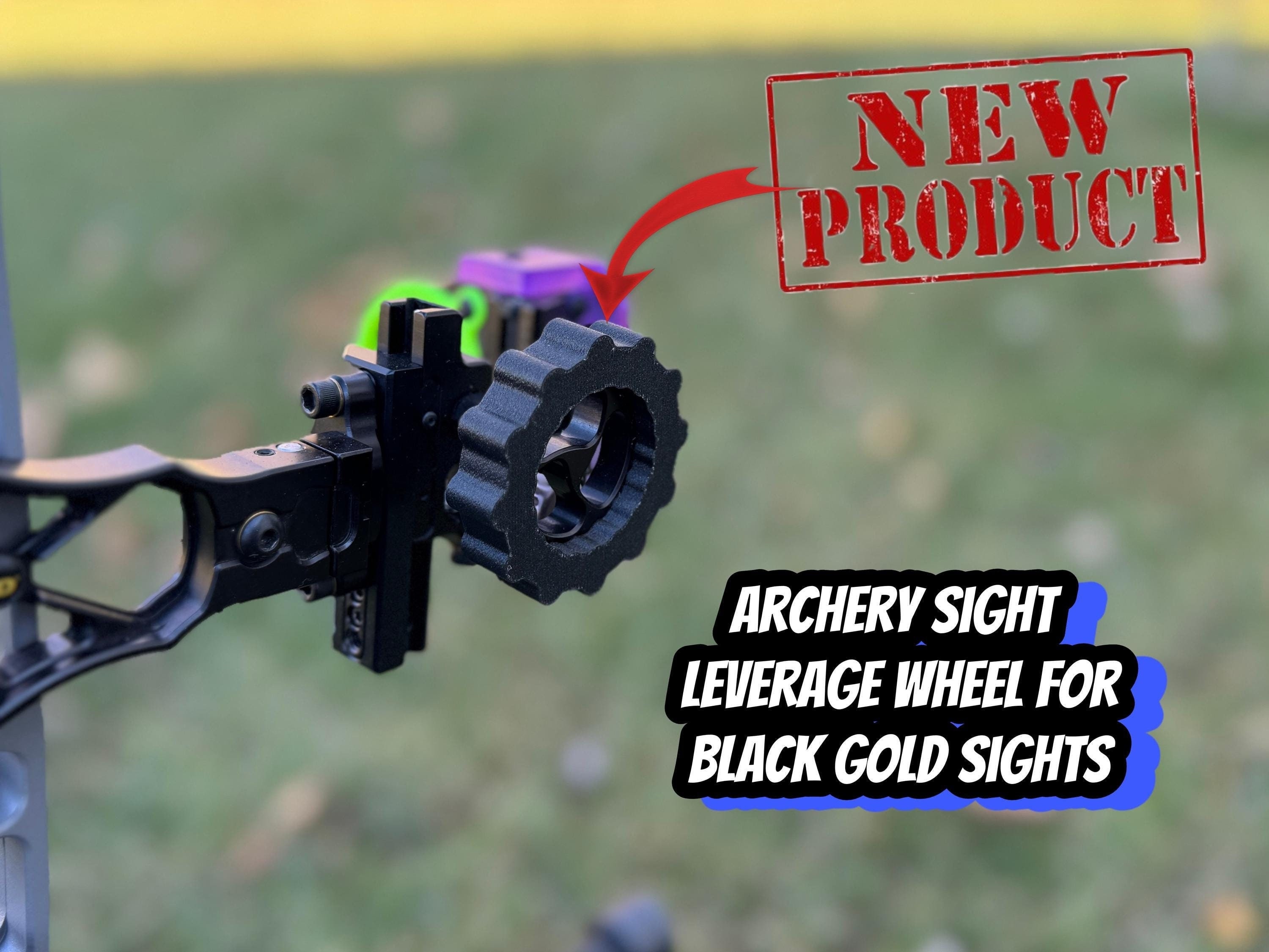 Black Gold Adjustment Dial | Archery Sight Leverage Wheel Knurled