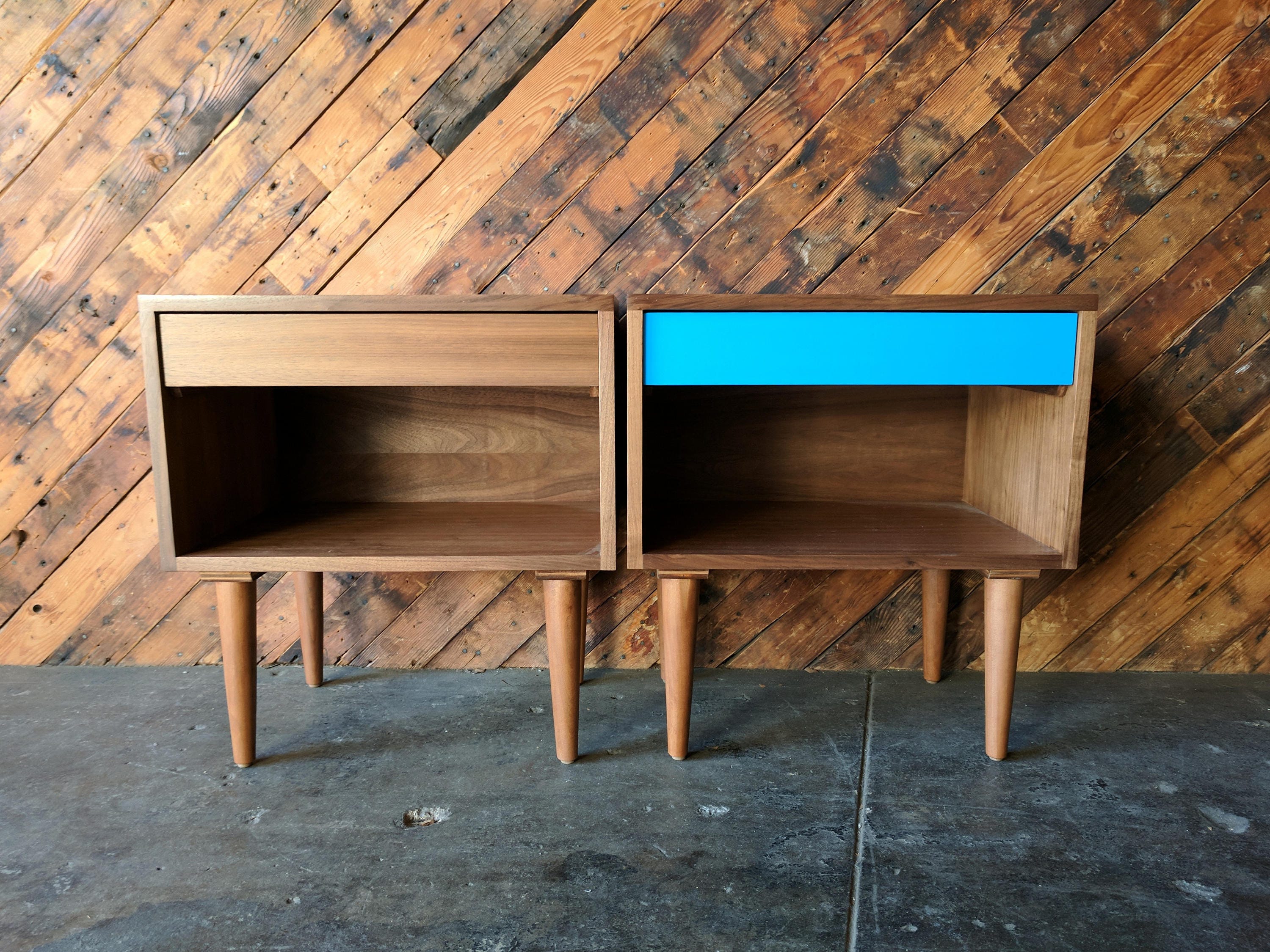 Custom Mid Century Style Extra Large Nightstands Etsy