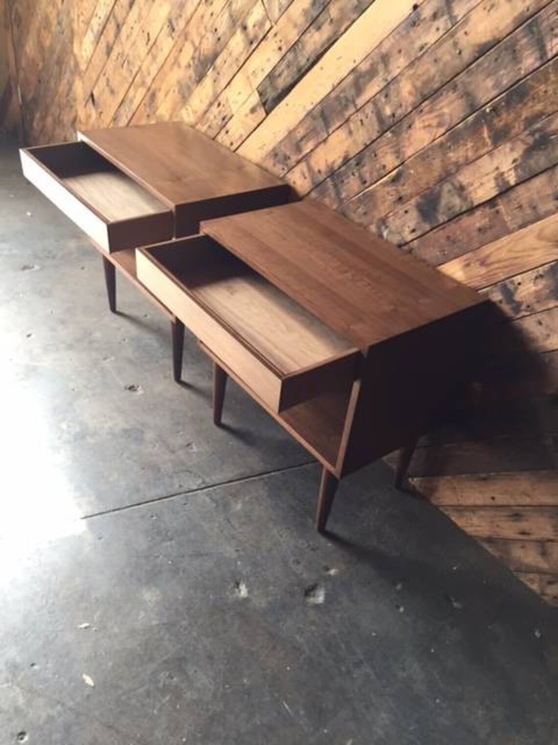 Custom Mid Century Style Extra Large Nightstands Etsy