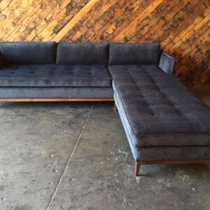 Mid Century Style Custom Reversible Sofa Chaise Lounge