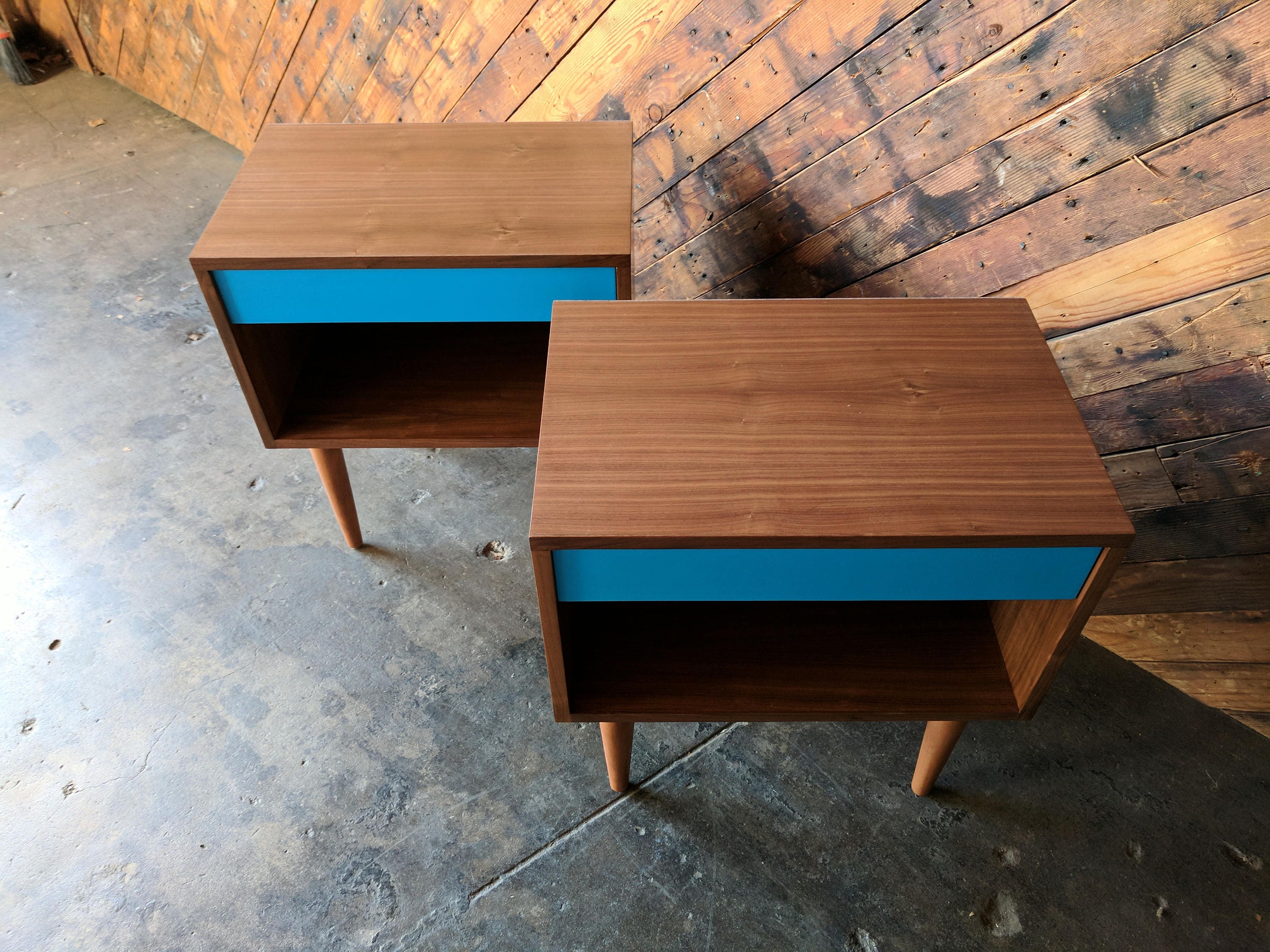 Custom Mid Century Style Extra Large Nightstands Etsy