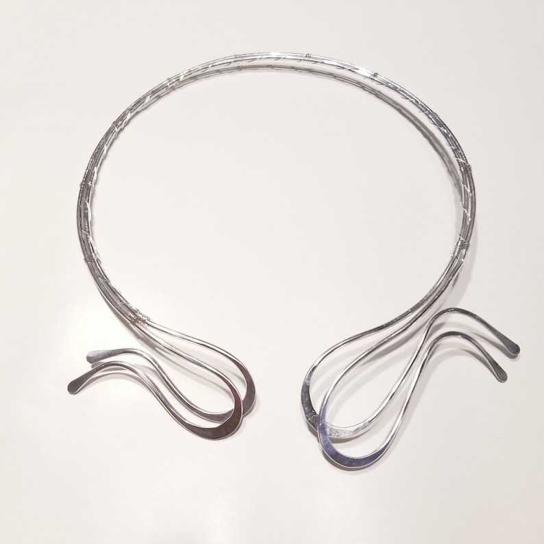 Handmade Aluminum Wire Open Necklace Choker Boho Unusual Unique Collar Necklace Statement Jewelry