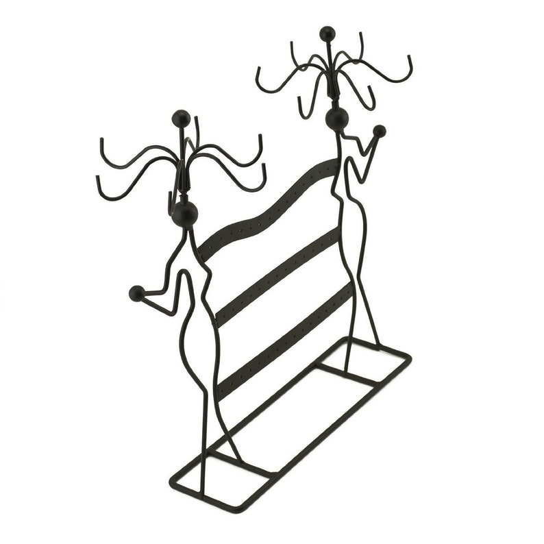 2 lady Metal jewelry Display Necklace Earring Ring Pendent Stand Rack jewelry storage jewelry Organizer storage open Shelf