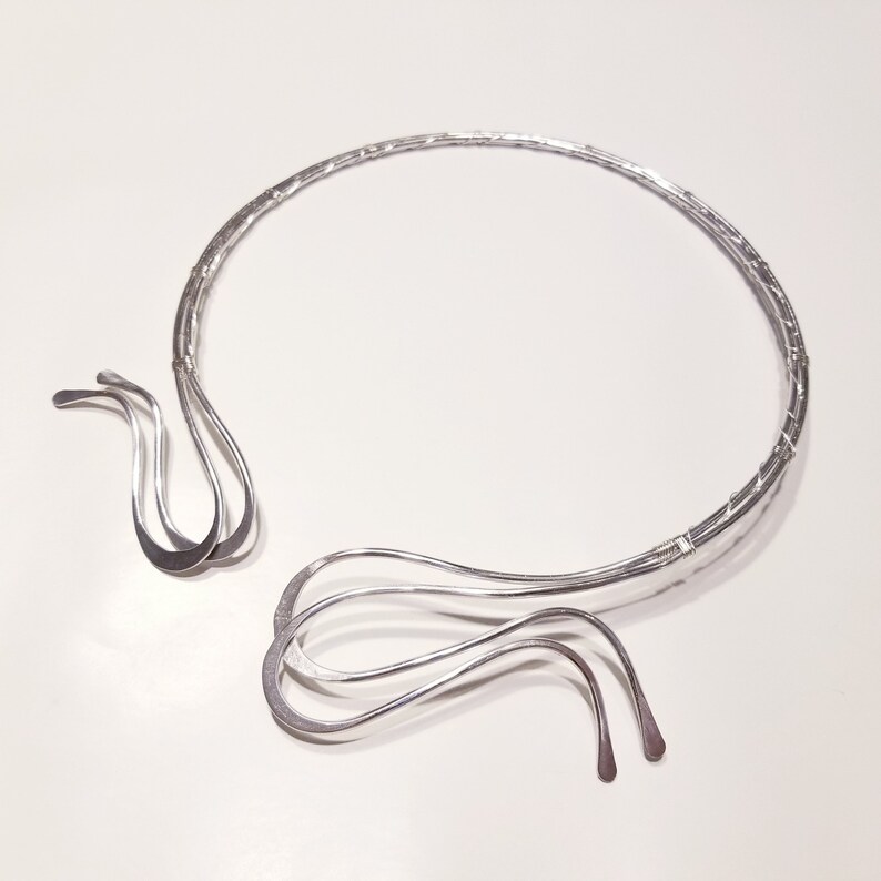 Handmade Aluminum Wire Open Necklace Choker Boho Unusual Unique Collar Necklace Statement Jewelry