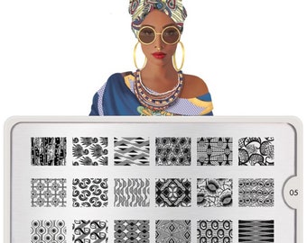 MoYou London Nail Stamping Plate Africa Bridal Collection Nail Art Tool Image Stamp DIY