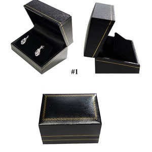 Black Faux Leather Stud Earring Box Display Jewelry Gift Boxes 1 Dzn USA Seller 