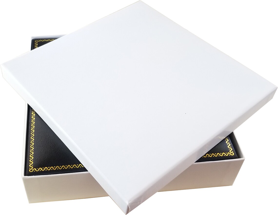 Large Necklace Box Black Leatherette Jewelry Case Display Etsy