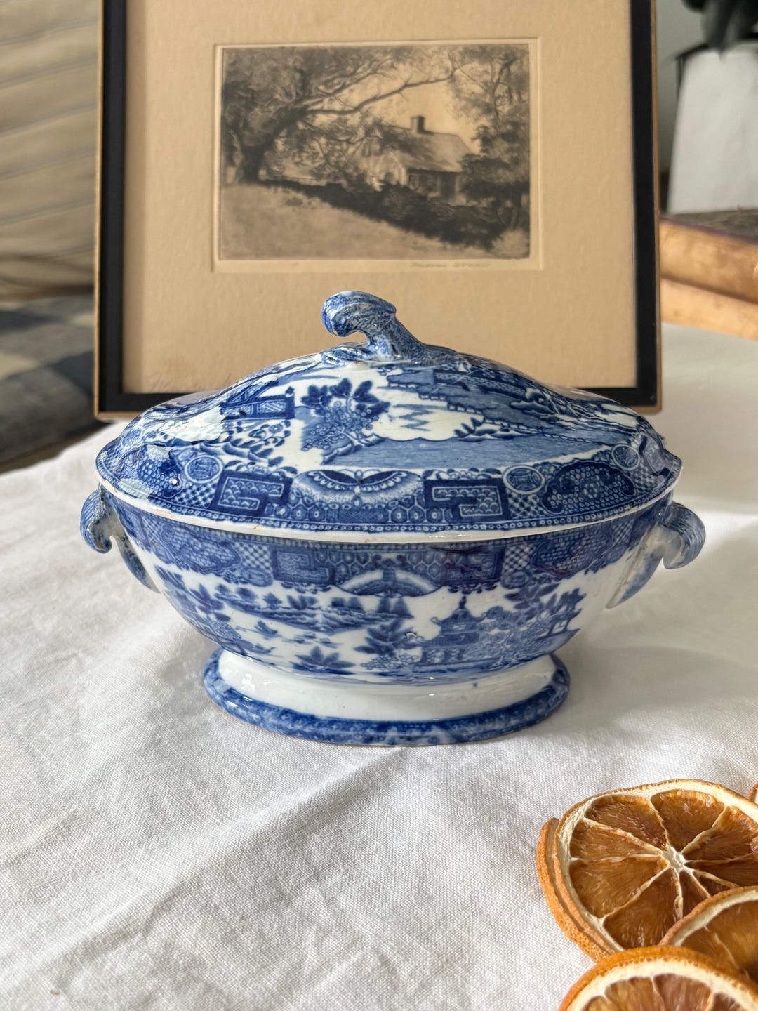 Transferware Vintage Blue and White Transferware