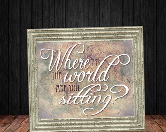 Travel Theme Seating Table Sign - Instant Digital Download