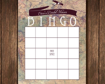 Travel Theme Bingo Shower Game - Custom Digital Copy