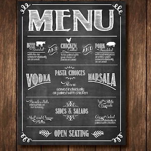 Chalkboard Buffet Menu Sign - Custom Digital Copy