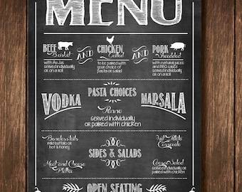 Chalkboard Buffet Menu Sign - Custom Digital Copy