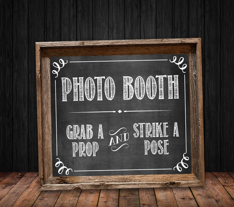 Photo Booth Chalkboard Sign Instant Digital Download Etsy