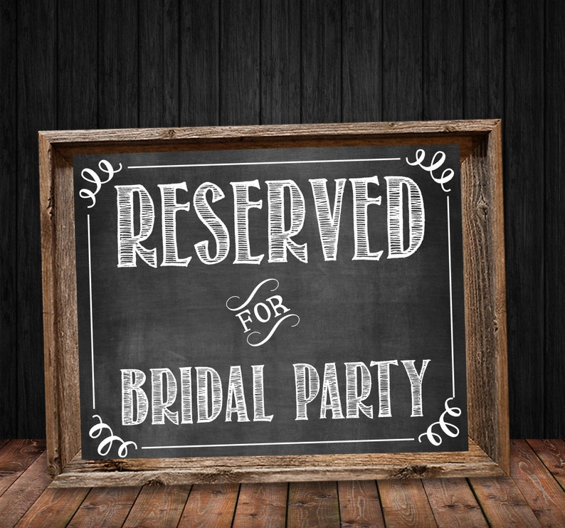 Chalkboard Reserved Sign Instant Digital Download Etsy